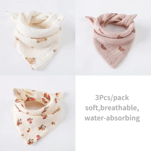 3Pcs Cotton Gauze  Bib/Towel - Image 10