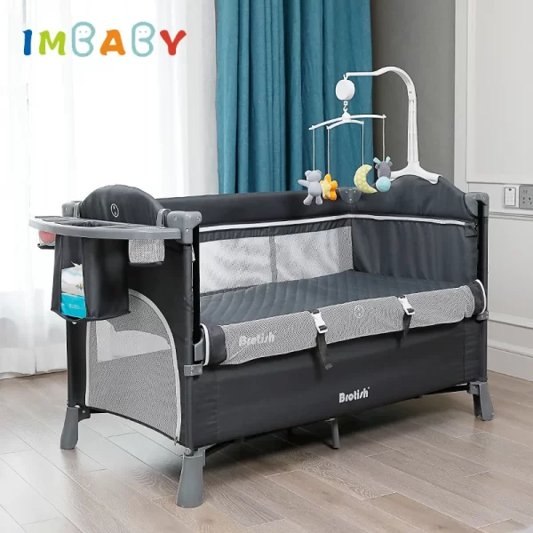 IMBABY Multifunctional Foldable Baby Cot With Diaper Table - Image 9