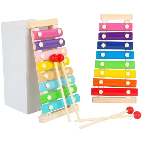 8 Tones Multicolor Xylophone Wood Musical Instrument