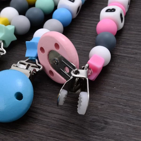 Handmade Pacifier Chain Silicone Beads Personalized Name - Image 6