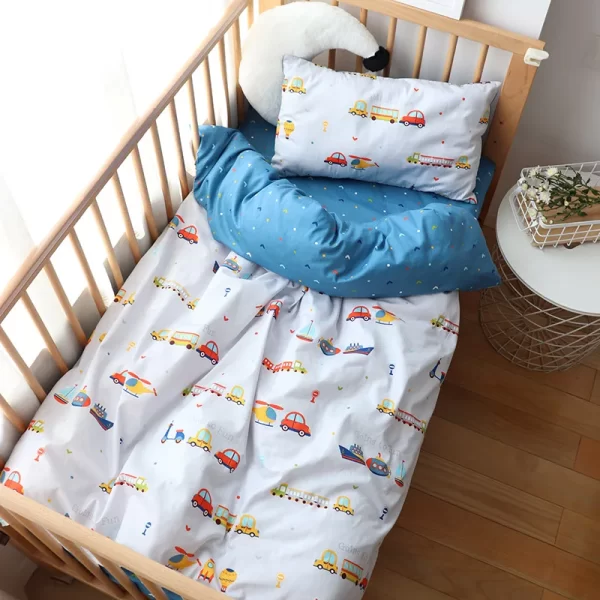 3Pcs Cotton Bedding Set For Newborns - Image 6