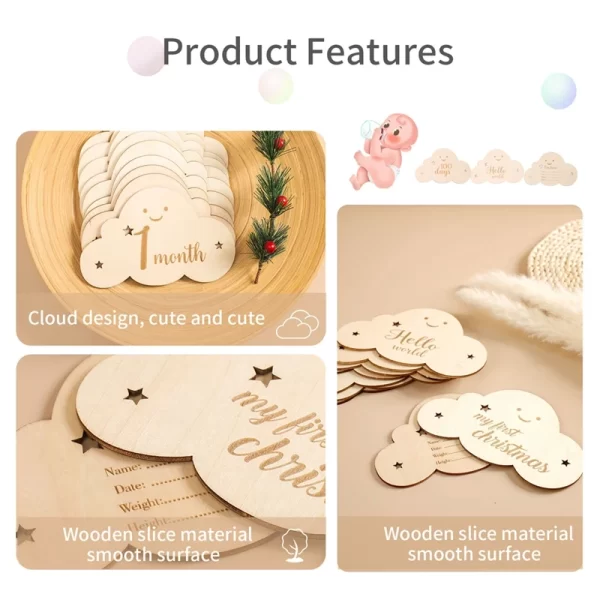 Wooden Baby Milestone Month Props - Image 2