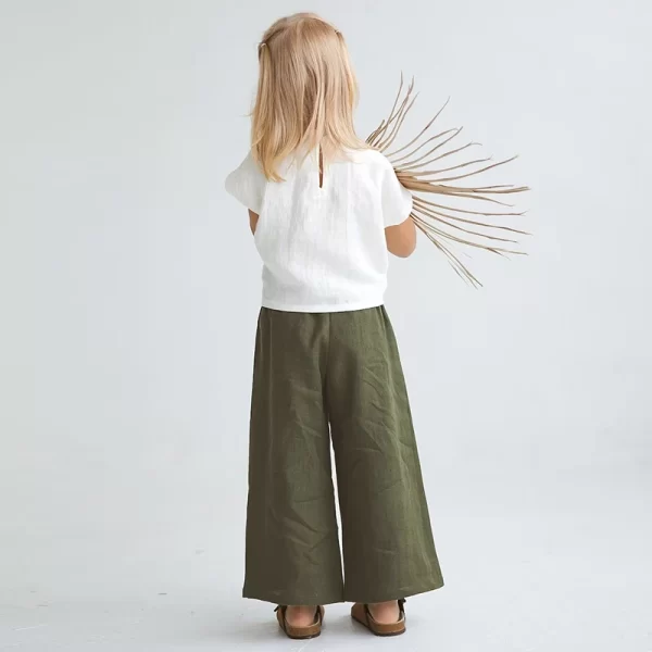 Retro Cotton And Linen Loose Wide-Legged Pants - Image 6
