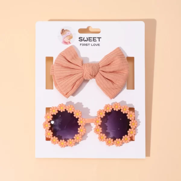 2Pcs Sunglasses Headband & Bow for Baby Girl - Image 11