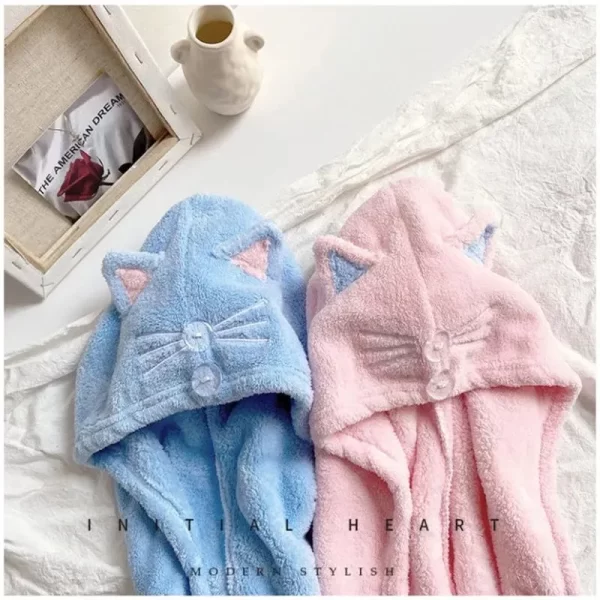 Cute Cat Microfiber Hair Towel