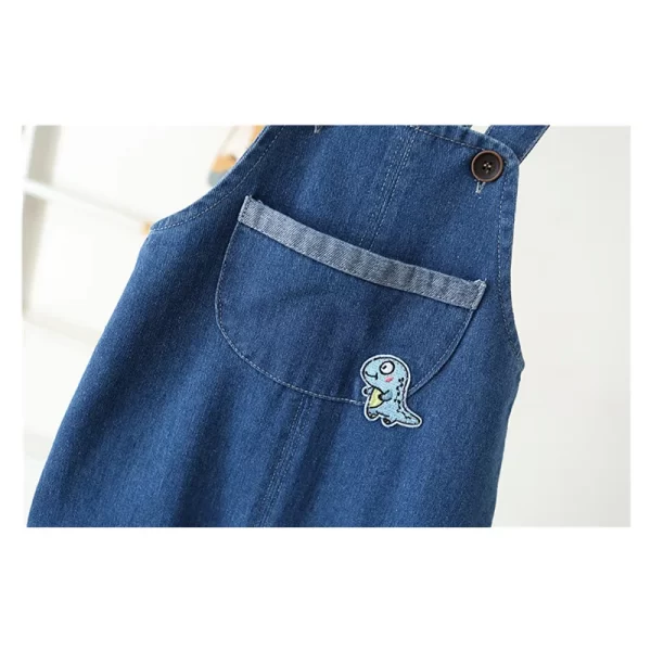 Kid's Baby Denim Overalls Cute Dinosaur Strap - Image 4