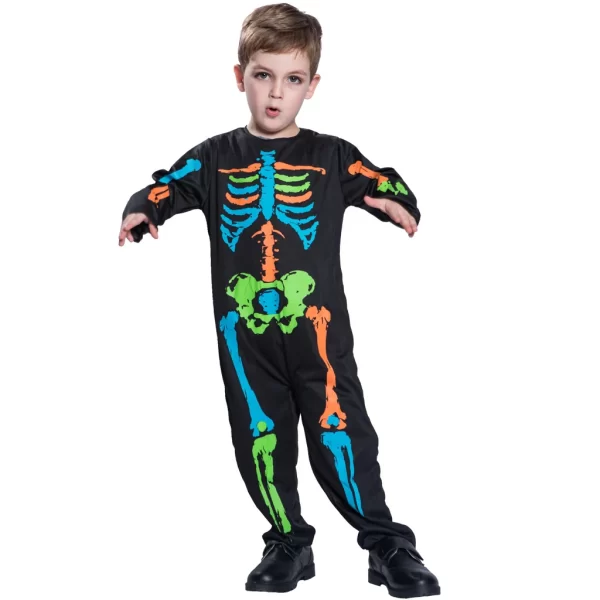Halloween Colorful Skeleton Girl Dress/Skull Boy Costume - Image 7