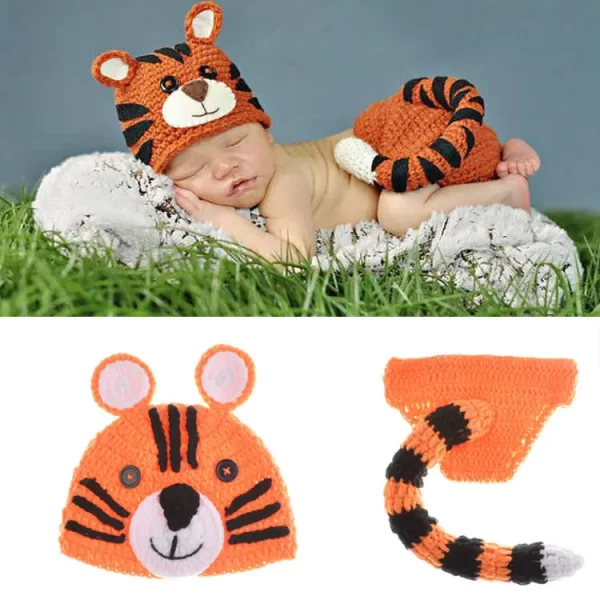 3pcs Baby Photography Set Wool Knitted Assorted - Image 13