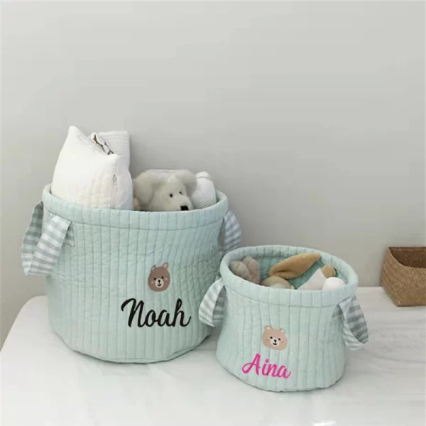Personalized Name Cute Bear Storage Basket
