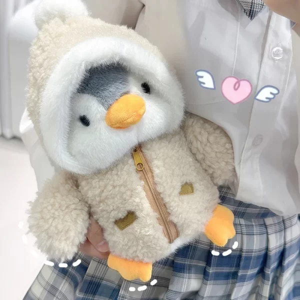 25cm Cute Fuzzy Penguin Plush Doll Cotton-Padded Hat - Image 3