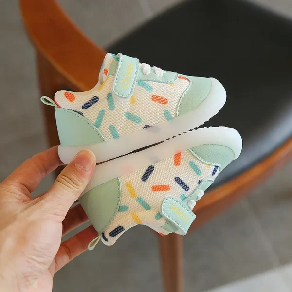 Cute Breathable Mesh Newborn Baby First Walkers Anti-slip - Image 6