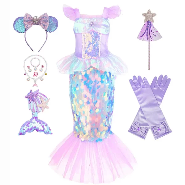 Children's Mermaid Costumes Sequined - Image 9