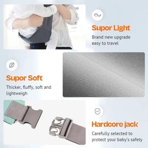 Infant Carrying Bag Waist Seat Adjustable Strap - Image 2