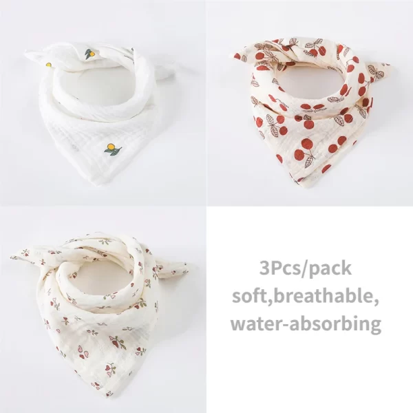3Pcs Cotton Gauze  Bib/Towel - Image 18