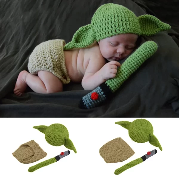 3pcs Baby Photography Set Wool Knitted Assorted - Image 12