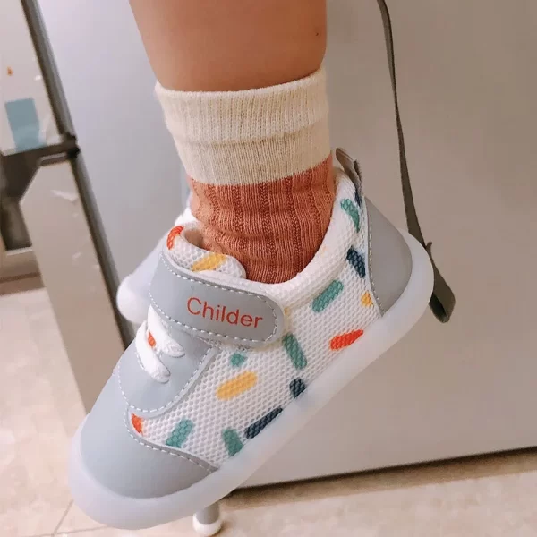 Cute Breathable Mesh Newborn Baby First Walkers Anti-slip - Image 4