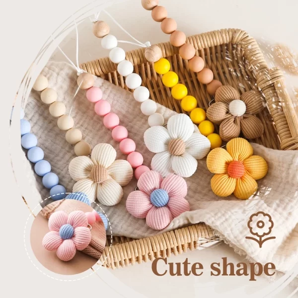Baby Pacifier Flower Chain Beech Wood - Image 2