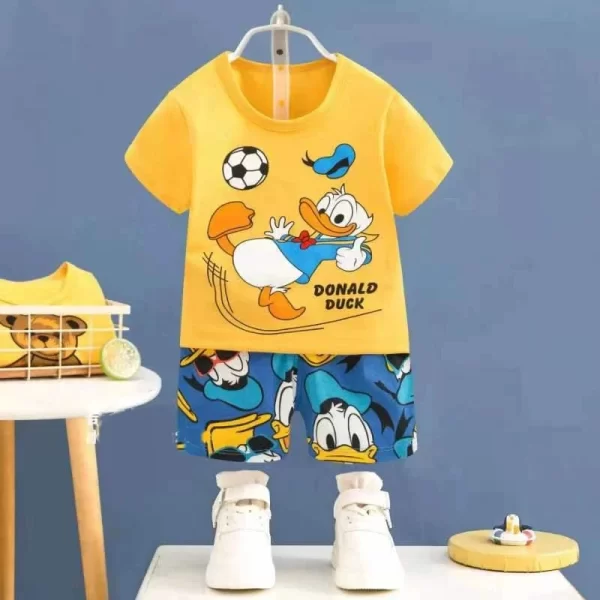 Cartoon T-shirt/Shorts Set Children's Cotton - Image 13