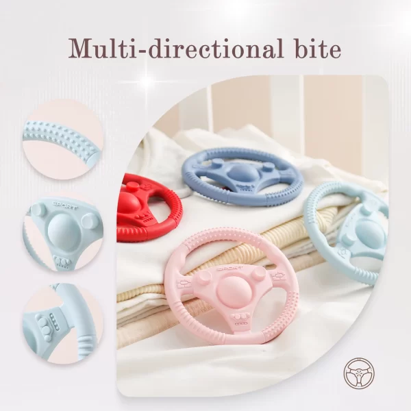 1pc Baby Car Steering Wheel Teether Infant Chewing Gum Silicone Teether Toys BPA Free Baby Accessory baby Teething Toys Gifts - Image 3