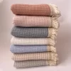 Tassel Newborn Waffle Cotton Baby Swaddle Blanket