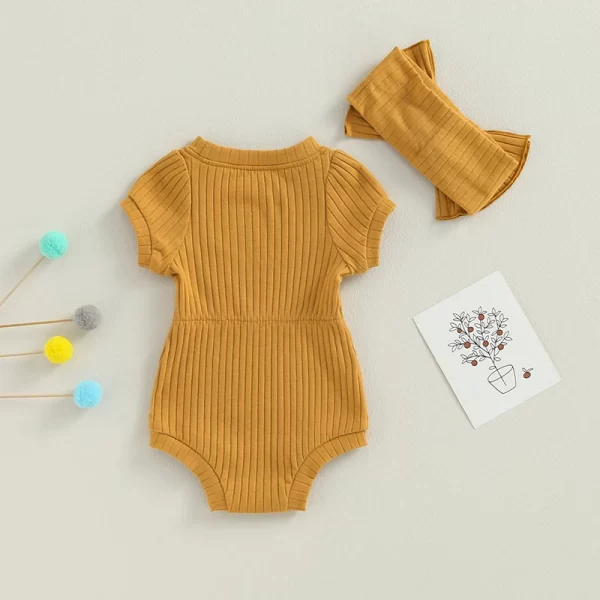 Newborn  Romper  w/Headband - Image 3