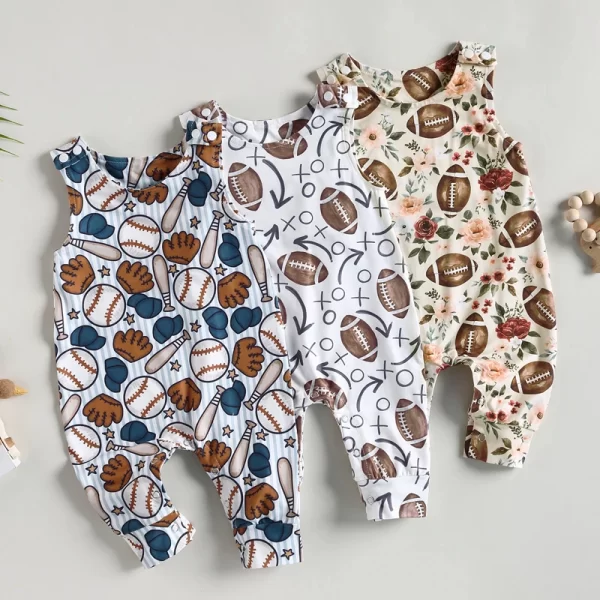 Cute Sports Themed Infant Jumpsuit