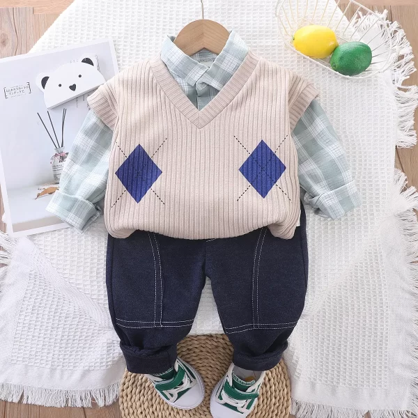 Toddler Boys Cute Fall 3pc Outfits - Image 2