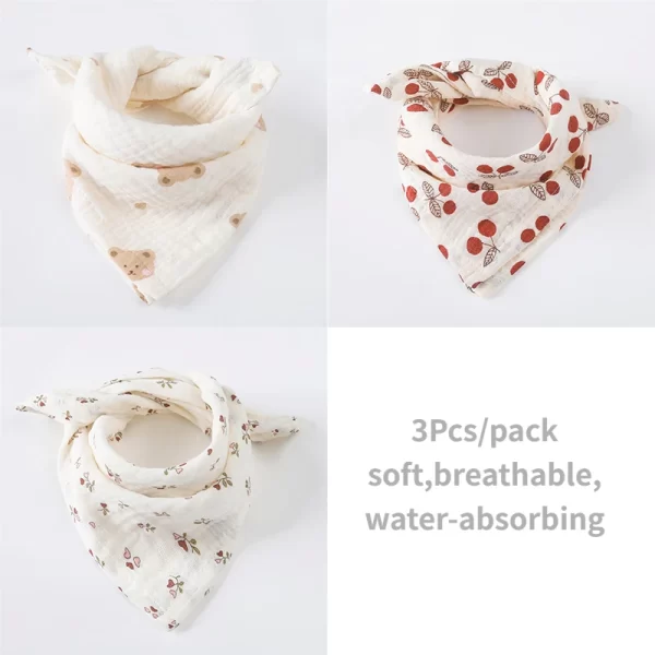 3Pcs Cotton Gauze  Bib/Towel - Image 19