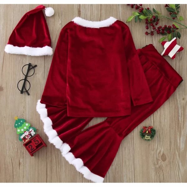 Winter Baby Girl's 3Pcs Christmas Outfit - Image 4