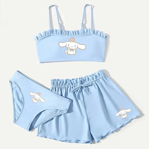 Cute 3Pcs Kid's Swimsuit Set Kuromi Cinnamoroll Girl - Image 3