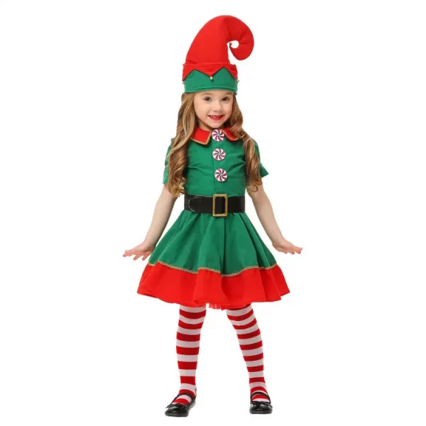 Green Elf Girl's Christmas Costume/Outfit - Image 6