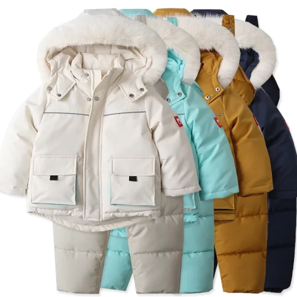 Cozy Winter Kid's Parka Coat Set Girls/Boys - Image 2