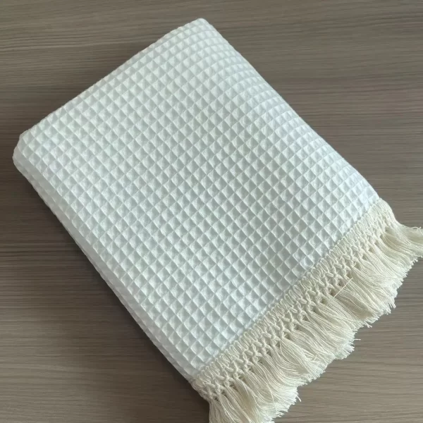 Tassel Newborn Waffle Cotton Baby Swaddle Blanket - Image 12