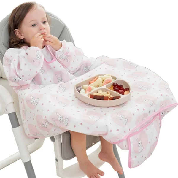 Baby Coverall Feeding Waterproof Smock with Table Cover - Image 11