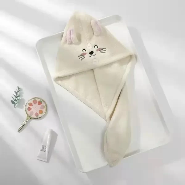 Cute Cat Microfiber Hair Towel - Image 8