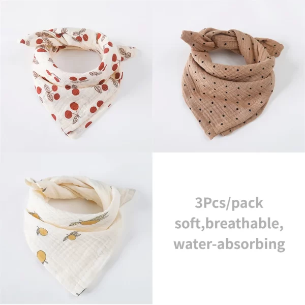 3Pcs Cotton Gauze  Bib/Towel - Image 15