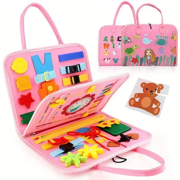 Toddler Montessori Felt Learning Board Busy Book - Image 3