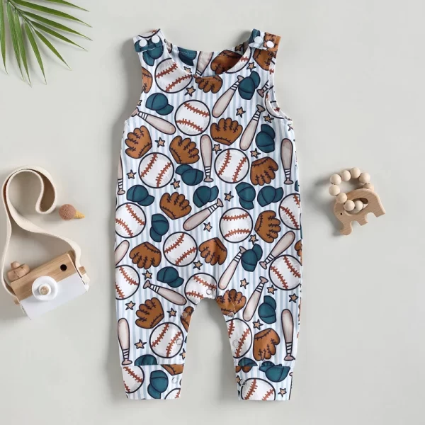 Cute Sports Themed Infant Jumpsuit - Image 2