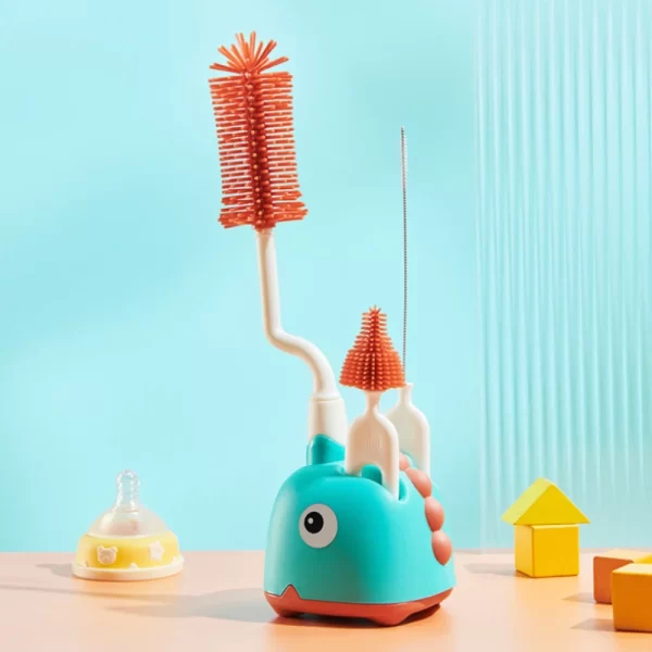 Silicone Brush Cleaner for Baby Bottle/Pacifier w/Holder - Image 7