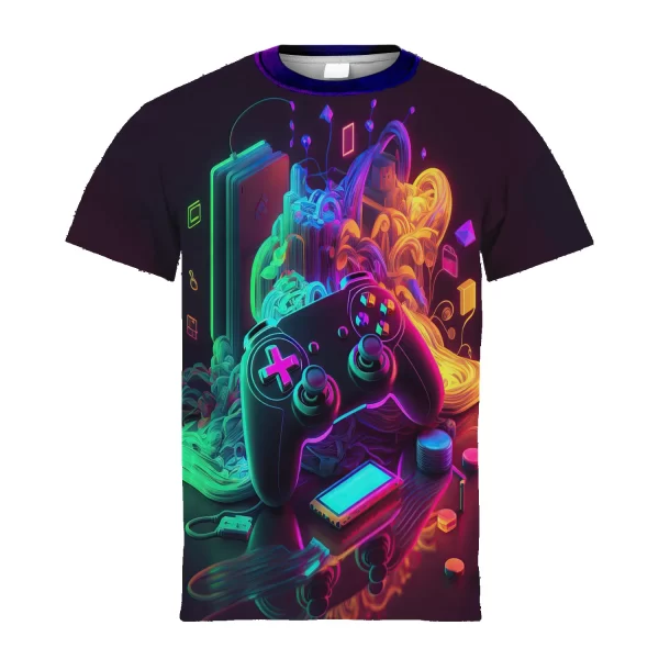 Children's Stylish Gamepad Pattern T-Shirt - Image 3