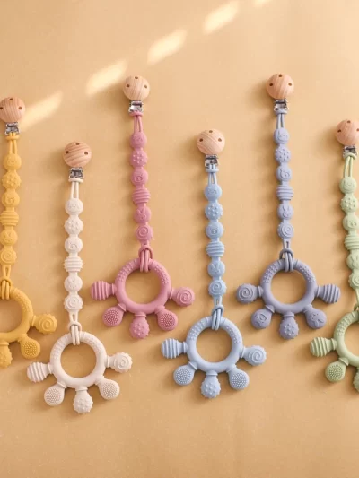 Finger Teether Silicone Pacifier Chain