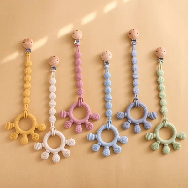 Finger Teether Silicone Pacifier Chain
