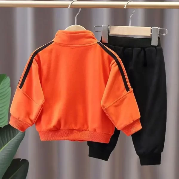 Boys Striped Zipper Jackets + Pants Sport Suit - Image 5