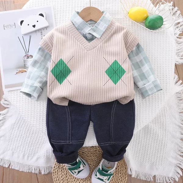 Toddler Boys Cute Fall 3pc Outfits - Image 4