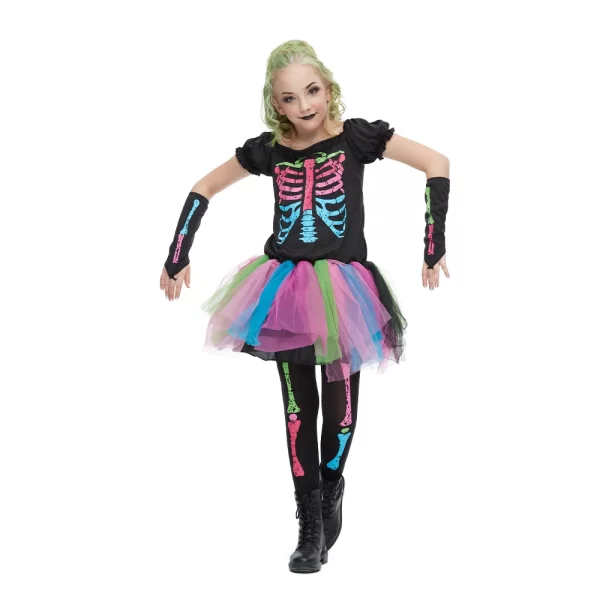 Halloween Colorful Skeleton Girl Dress/Skull Boy Costume - Image 6