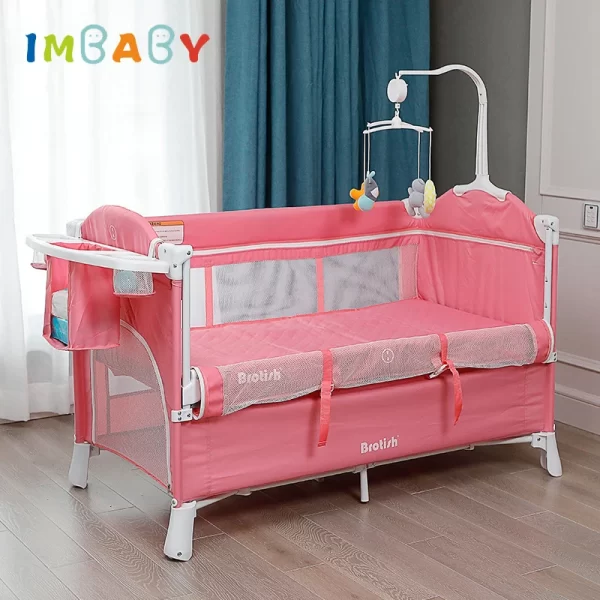 IMBABY Multifunctional Foldable Baby Cot With Diaper Table - Image 8
