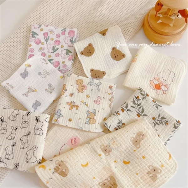 Cotton 4 Layer Muslin Baby Burping Bibs - Image 2