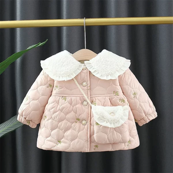 Baby Girl Hooded Cotton-Padded Jacket - Image 4