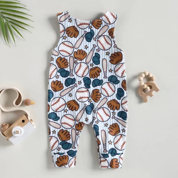 Cute Sports Themed Infant Jumpsuit - Image 3