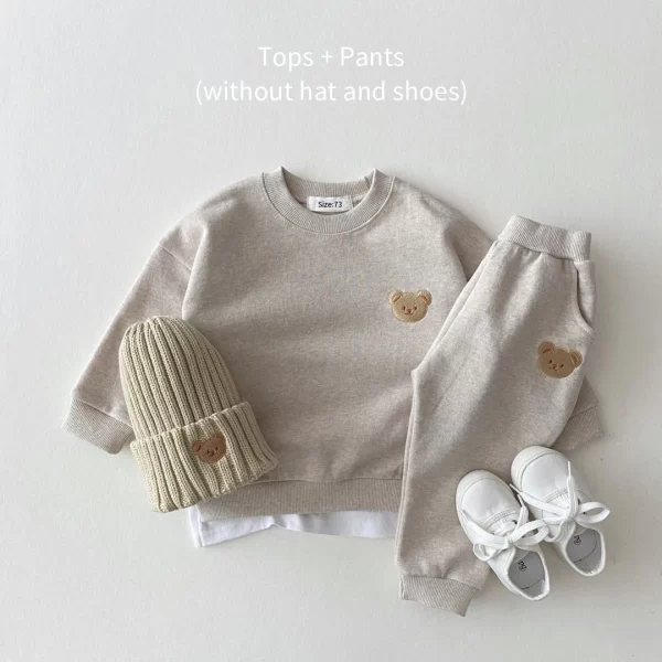 Toddler Tracksuit Cute Bear Embroidery Set - Image 11